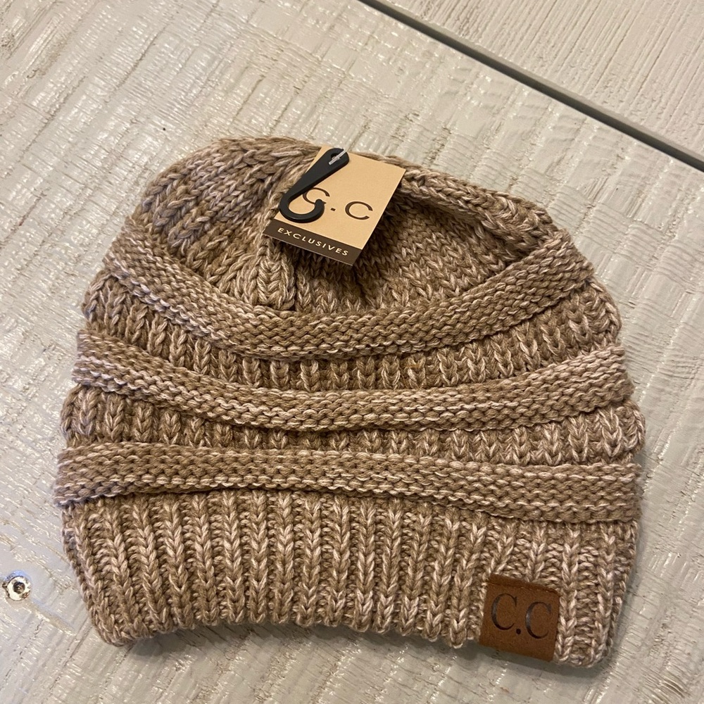 C.C Woman Tan Knit Beanie